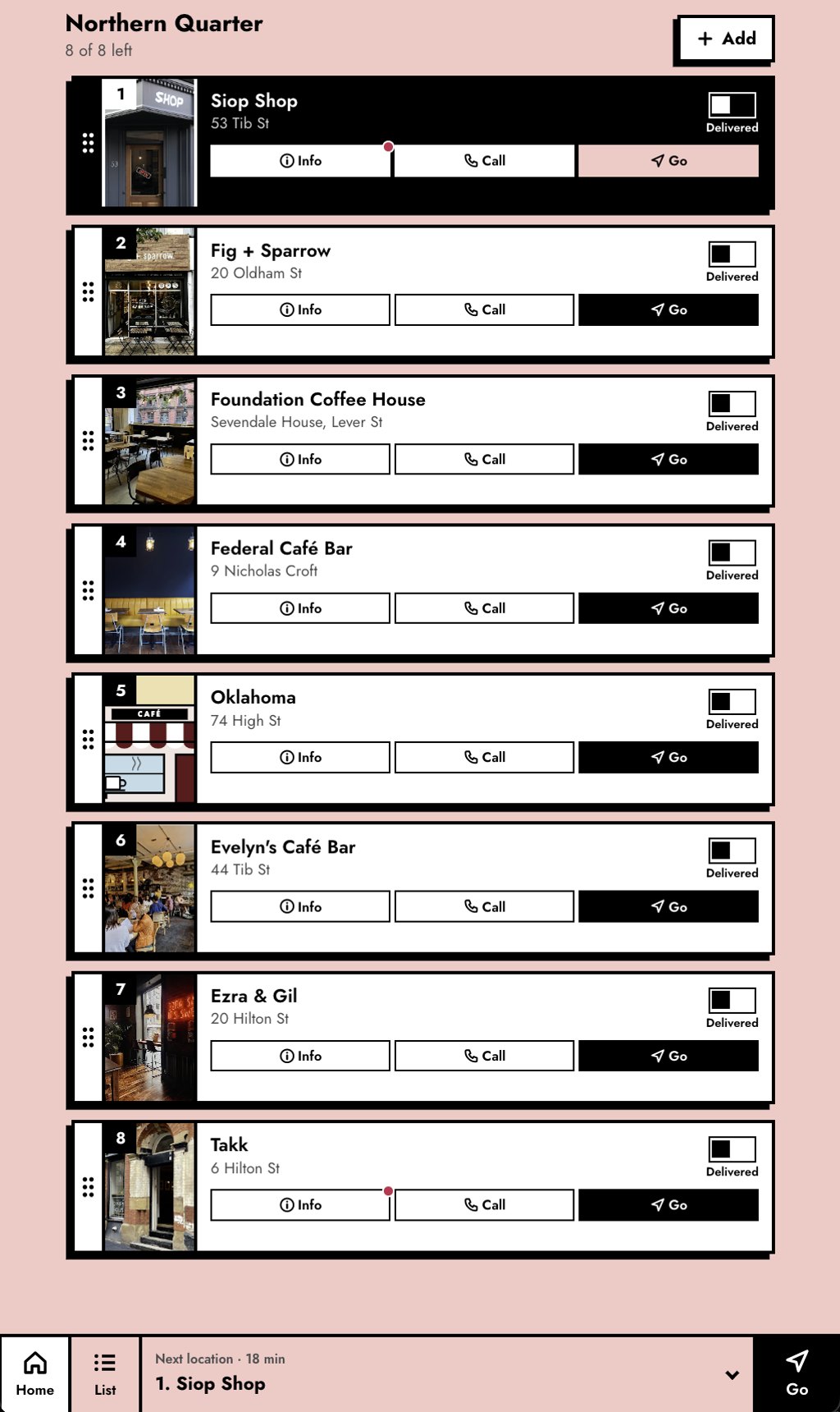 Half Dozen Other — route list