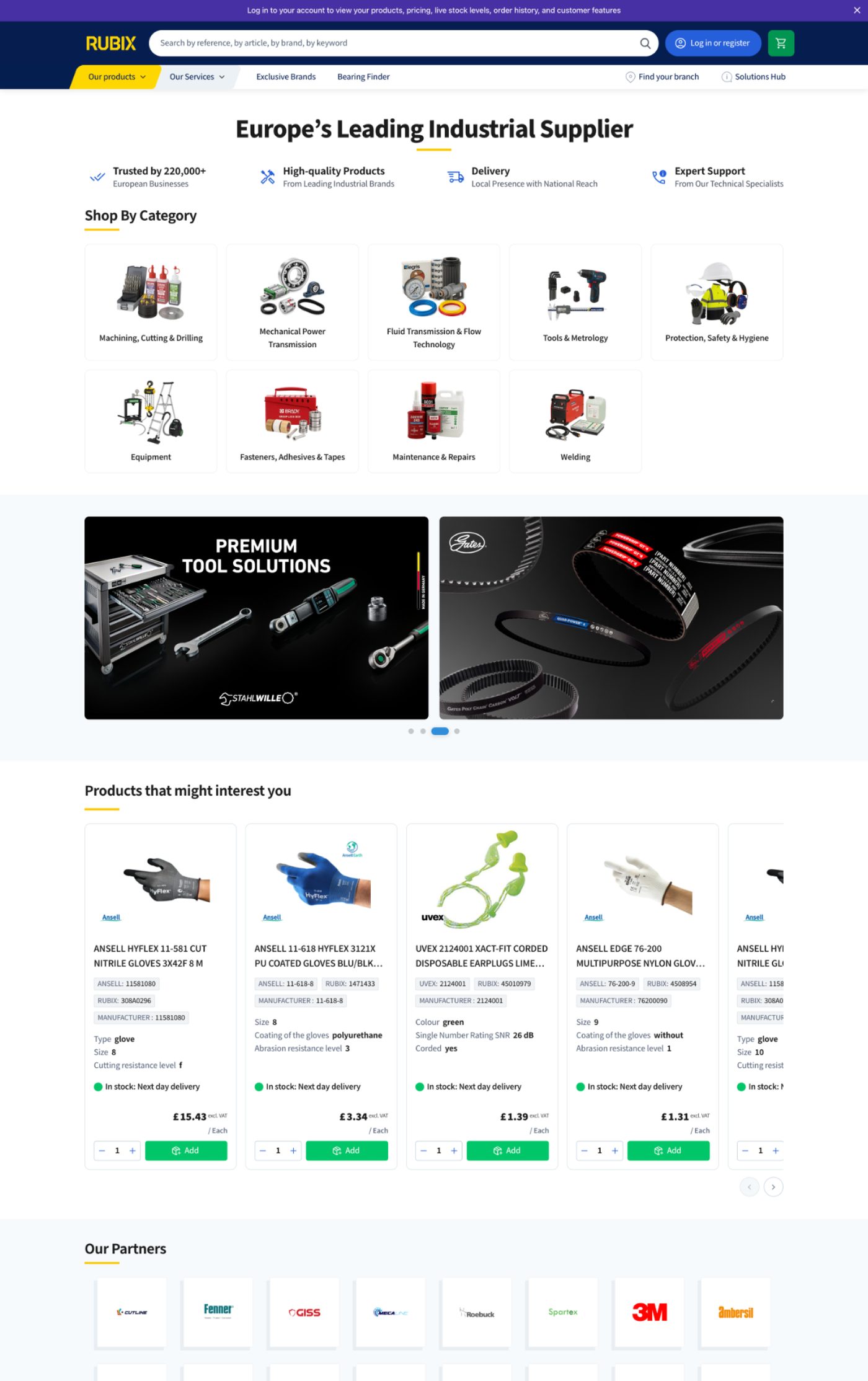 Rubix — group site with the new tab navigation